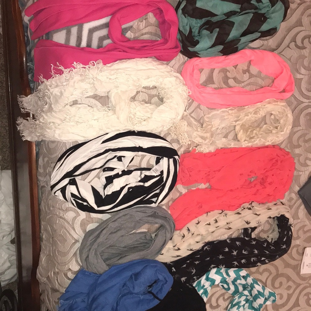 bundle of scarves.